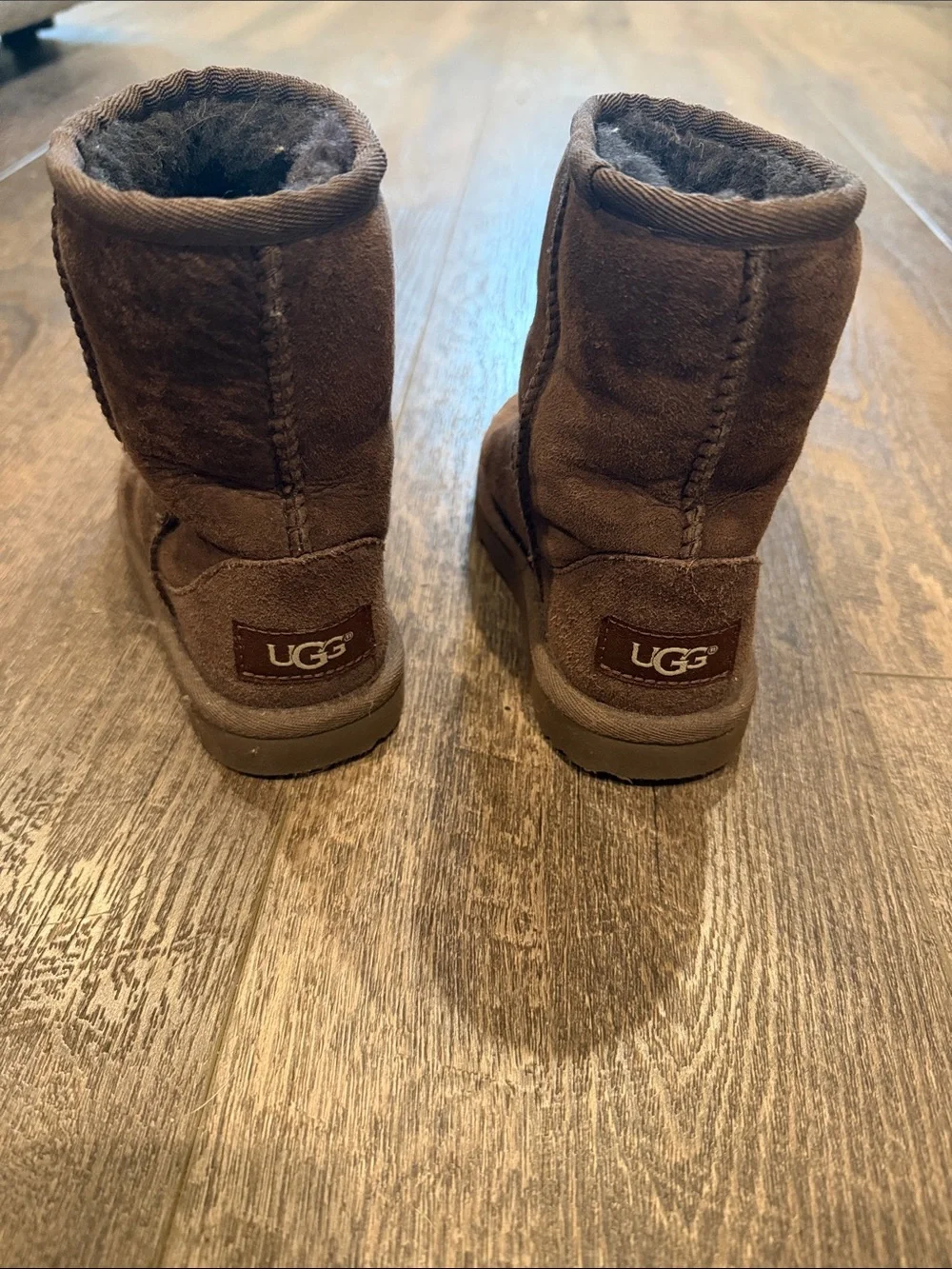 UGG Kids Chestnut Brown Fleece-Lined Winter Boots